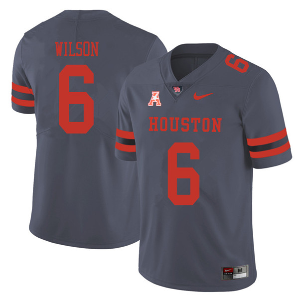 2018 Men #6 Howard Wilson Houston Cougars College Football Jerseys Sale-Gray - Click Image to Close